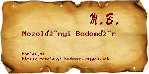 Mozolányi Bodomér névjegykártya